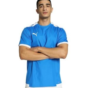 Puma Men's teamLIGA Football Jersey | Lightweight and Sweat Proof Polyester Sports Crew Neck Training T-Shirt for Men | Breathable Athletic T-Shirt for Football & Sports